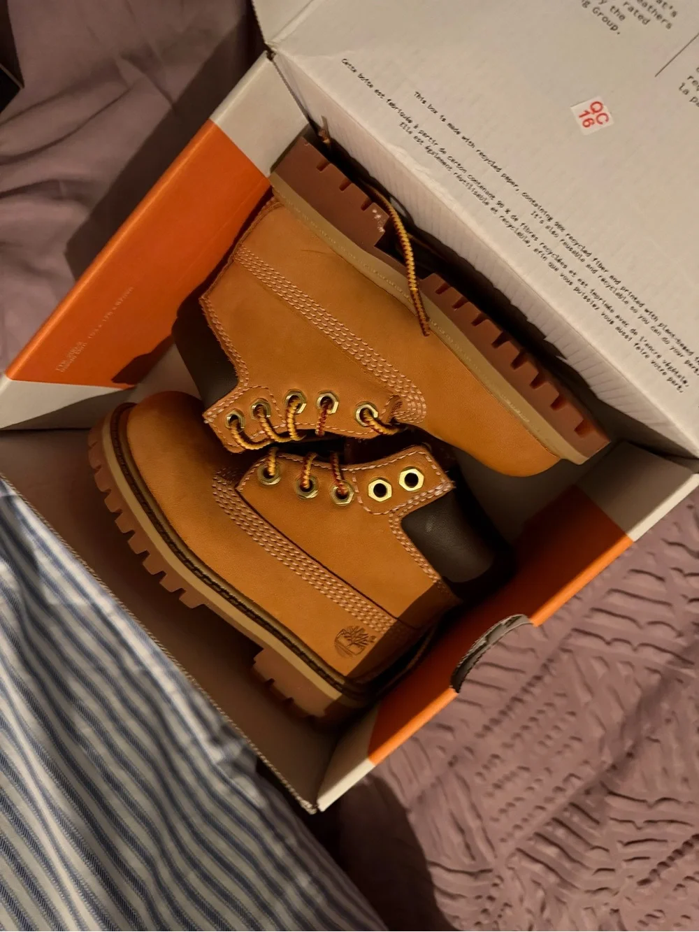 Timberland Kids Wheat Nubuck Ankle Boots - Honey Tan